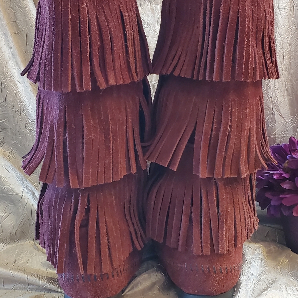 MINNETONKA SUEDE BOOTS SZ 9 - Picture 6 of 11